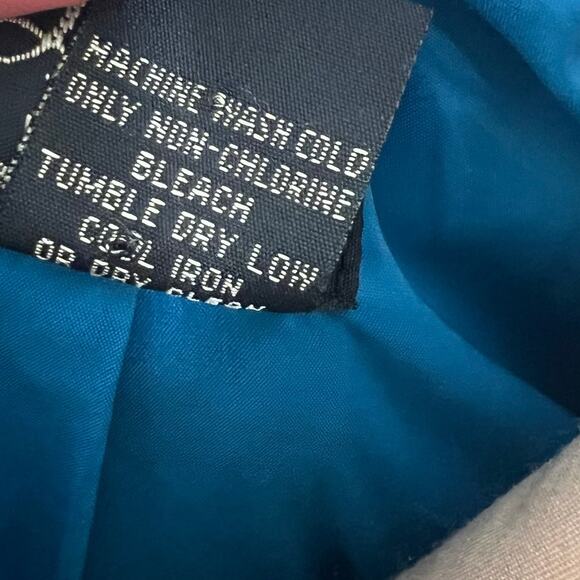 Lucky Brand Velvet Blazer Jacket Large Womens Blue Career Work Chic Velour Slit - Picture 6 of 9